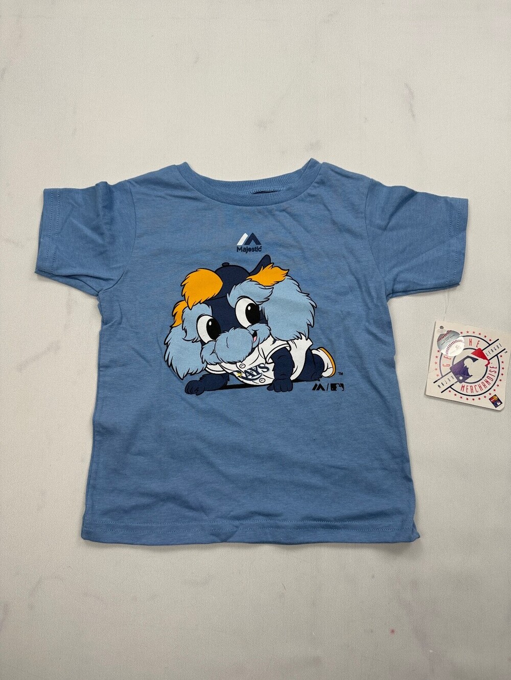 Majestic Tampa Bay Rays Graphic Tee Blue 2010s Catching Street Style - Boys 24M